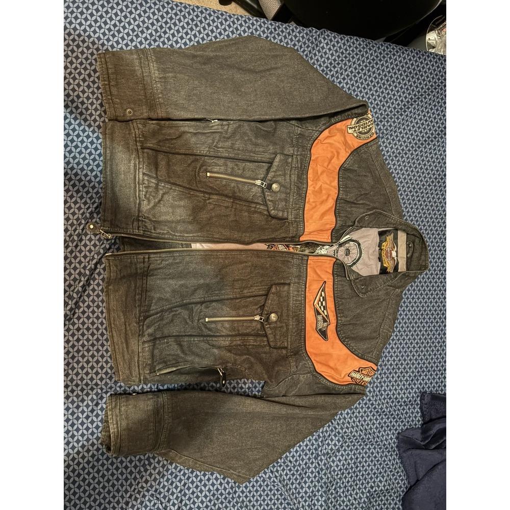 Vintage Harley Davidson Mens Jean Jacket XL